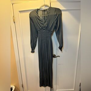 Center smock satin maxi dress